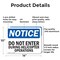 Signmission Do Not Enter During Helicopter Operations OSHA Notice Sign, Aluminum, 14in W x 10in L, 2PK OS-2PACK-NS-A-1014-L-11182 - alternate 7
